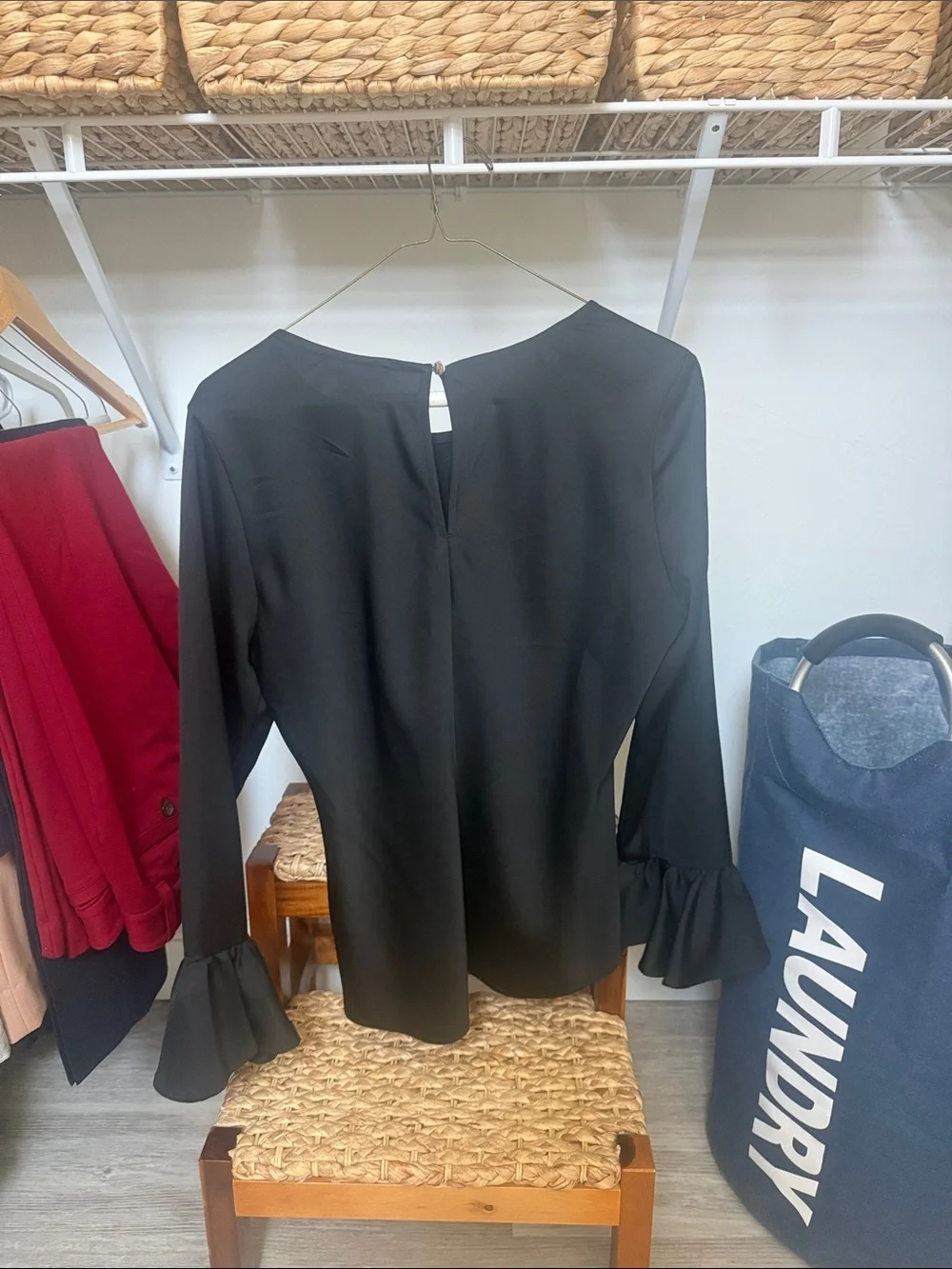 J. Crew Black Bell Sleeve Top